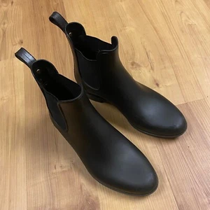 Sam Edelman Size 7 Tinsley Chelsea Matte Black Rain Boots Booties Women's Bin - Foto 1 di 13