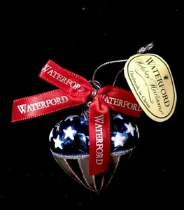 2003 Avon Waterford Stars And Stripes Heart Ornament - Picture 1 of 5