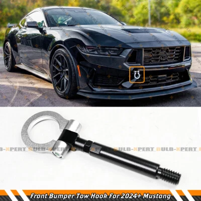 Gancho de remolque para parachoques delantero tornillo anillo plegable negro plata Ford Mustang 24-25 Foto 1 de 4