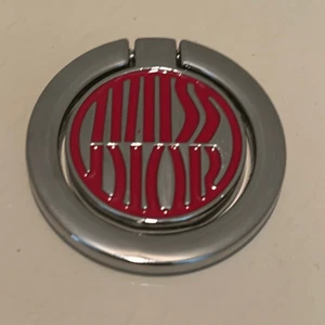 Miss Dior Silver Tone Red Logo Smartphone Ring Holder Luxury Accessory New - Picture 1 of 5