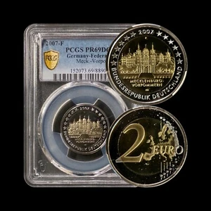 GERMANY. 2007, 2 Euro, F - PCGS PR69 - Top Pop 🥇 Mecklenburg-Vorpommern Castle - Picture 1 of 5