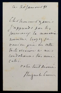 Hugues Le Roux, Writer - Signed Autograph Letter, 1891 - Picture 1 of 5