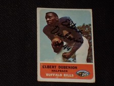 ELBERT DUBENION 1962 FLEER SIGNED AUTOGRAPHED CARD #14 BUFFALO BILLS