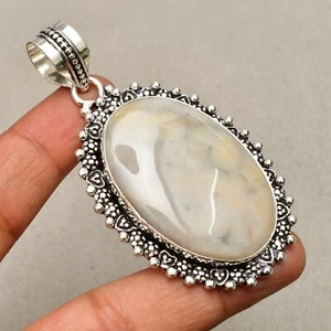 Ciondolo gioiello fatto a mano in argento sterling 925 con pietra preziosa ag... - Foto 1 di 8