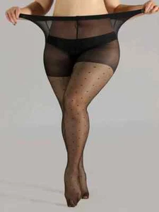 Womens Polka Dot Tights Stockings Pantyhose Plus Size Between 12 to 24 - Picture 1 of 2