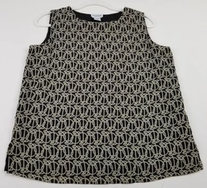 BonWorth Tank Top Women's XS Black Beige Sleeveless Rope Knots Nautical Chains - Picture 1 of 9