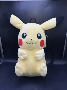 Pokemon Picachu Yellow Plush Stuffed 14" Toy Backpack Zippered Pouch - Picture 1 of 4