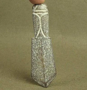Antique Chinese HongShan Culture Jade Carved Cicada Totem Sword Pendant - Picture 1 of 6