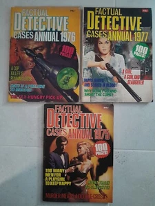Factual Detective Cases Annual Magazines x 3 Australian 1975 to 1977 *RARE* - Foto 1 di 5