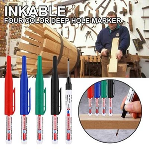 1/4PCS Deep Hole Carpenter Pencils Markers Woodworking Mechanical Marking E7H4 - Picture 1 of 17