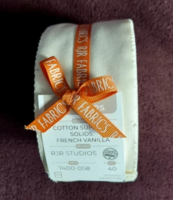 COTTON SUPREME SOLIDS: French Vanilla Jelly Roll from RJR Studios - Image 1 of 2