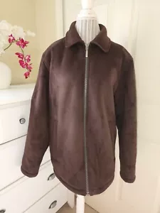 Claiborne Outerwear Men`s Brown Faux Shearling Classic Zip Jacket Coat Sz. M - Picture 1 of 17