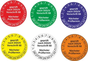 Prüfplaketten DGUV Vorschrift 68 Flurförderfahrzeuge u. Anbaugeräte 2026 (1216) - Bild 1 von 7
