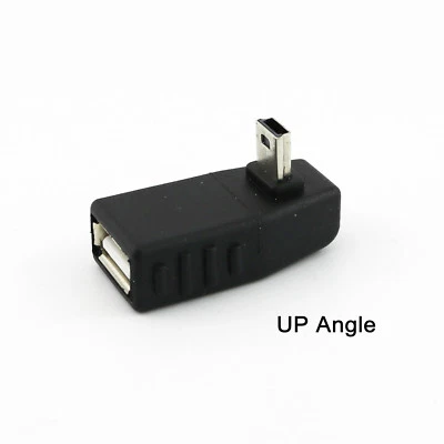 Mini USB 5-Pin B Male Up Angle 90°To USB 2.0 A Female OTG Host Adapter Connector - Image 1 of 4