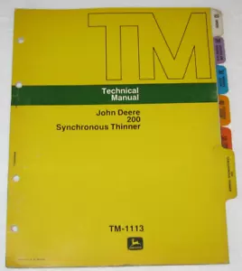 John Deere 200 Synchronous Thinner Technical Repair Manual Original OEM 1976 - Picture 1 of 5