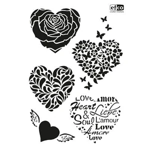 Plantilla ""Corazones"" plantilla de motivos plantilla de pintura corazón - Imagen 1 de 1