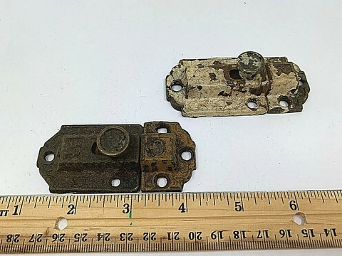 Victorian door spring rim lock cast Brass Antique Salvage lot of 2 fancy Cover