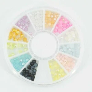 130pc Rhinestone 3D Nail Art - Pastel Round Stones Art Fashion - Picture 1 of 1