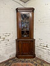 FABULOUS QUALITY CARVED MAHOGANY CORNER DISPLAY CABINET