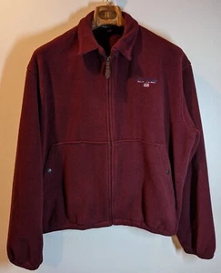 Polo sportiva Ralph Lauren vintage anni 90 pile full zip marrone giacca uomo taglia L - Foto 1 di 10