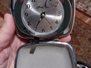 Vintage Westclox Travel Ben Alarm Clock WORKS Battery Leather Case 