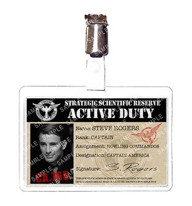 Captain America Steve Rogers SSR ID Badge Cosplay Prop Gift Comic Con Christmas - Picture 1 of 1