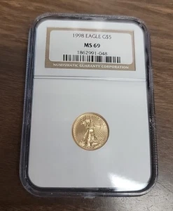 1998  $5 American Gold Eagle 1/10 Oz.  - NGC MS69 - Picture 1 of 5