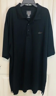 Authentic Greg Norman by Tasso Ella Men's (XL) Black Polo Golf Shirt -Shark Logo - Image 1 of 4