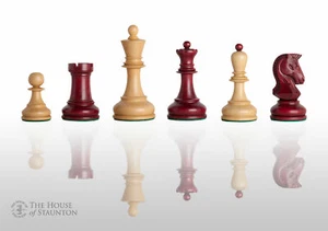The Dubrovnik Chess Set - Pieces Only - 3.75" King - Red Mahogany Gilded - Picture 1 of 11
