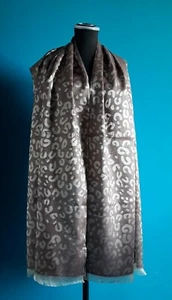 Sciarpa di SETA e COTTONE, colore marrone cachi e bronzo,dimensioni 68 x 206 cm - Foto 1 di 6