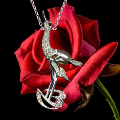 I Sterling SILVER 925 I Crane Bird I Pendant I - Bild 1 von 4