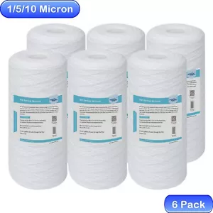 6 Pack 10" x 4.5" String Wound Sediment Water Filter for GE FXHSC FXHTC GXWH30C - Picture 1 of 15