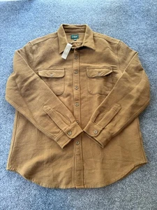 J.Crew Shirt Jacket Mens Large Brown Overshirt Oarsman Button Front CPO BK216 - Picture 1 of 10