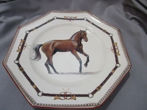 Vintage Niderviller Chantilly französisches Porzellan Pferd Teller 8 Seiten GUC - Bild 1 von 14
