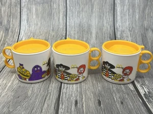 3 Stück McDonald’s Vintage 1985 Plastikbecher Hamburglar Grimasse Ronald Captain Crook - Bild 1 von 12