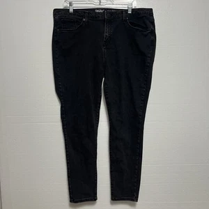 Pantalones de mezclilla MOSSIMO curvilíneos ajustados elásticos para mujer talla 16s negros tiro medio - Imagen 1 de 14