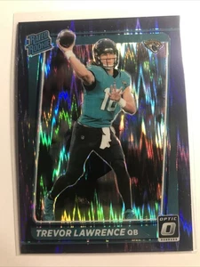 Trevor Lawrence 2021 Donruss Optic #201 RATED ROOKIE RC PURPLE SHOCK PRIZM NICE! - Picture 1 of 2