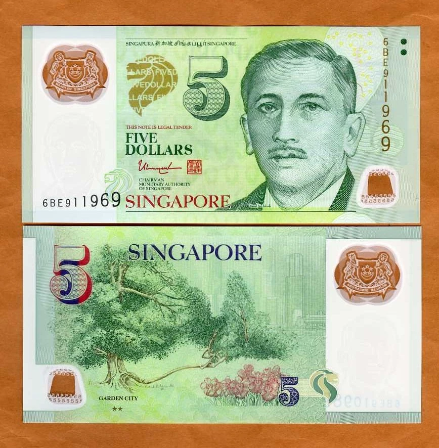 Singapore, 5 Dollars, ND (2023), Polymer, P-47-New UNC 2 Stars - Image 1 of 1