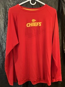 Kansas City Chiefs Majestic Cool Base Long Sleeve Shirt Size Large - Picture 1 of 3