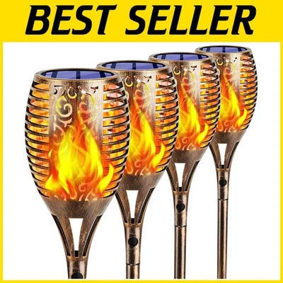 Higher & Larger Solar Torch Lights - 4 Pack - Image 1 of 4