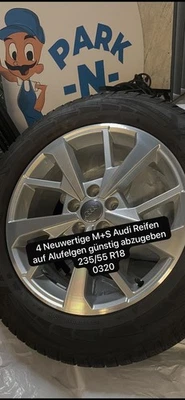 4 Neuwertige Original Audi MS Reifen Mit Alu Felgen, 235/55R18… - Bild 1 von 3