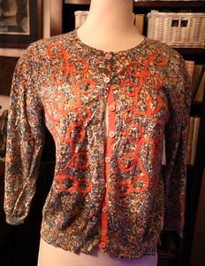 Anthropologie Guinevere Damen-Cardigan 100 % Baumwolle 3/4 Slv XL Rundhalsausschnitt F - Bild 1 von 5