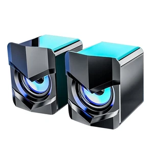 V-158 Mini Desktop Computer Speaker Super Bass Subwoofer 3.5mm Wired Music Pla - Picture 1 of 8