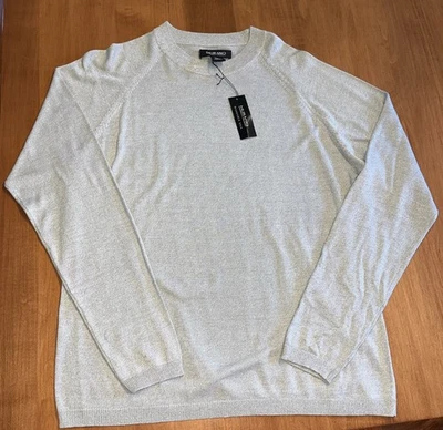 ¡NUEVO CON ETIQUETAS! Suéter Unisex Murano 100% Seda Cuello Redondo Beige - ¡Tan Suave! Foto 1 de 4