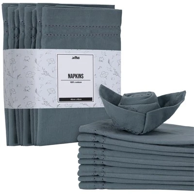  Blaue Baumwollservietten - 12er Set - 100 % Baumwolle - Stoffservietten - Bild 1 von 4