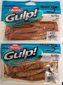 2- Berkley Gulp 6" Grub 4 pack NEW PENNY New FREE Ship US 2 x 4CT | A7 - Picture 1 of 1