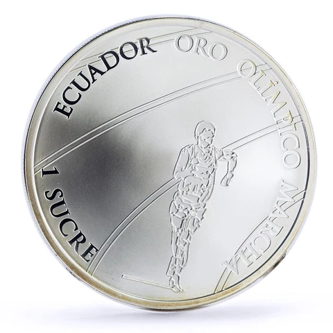 Ecuador 1 sucre Olympic Games Race Walking Sportsman proof silver coin 2007 Cover