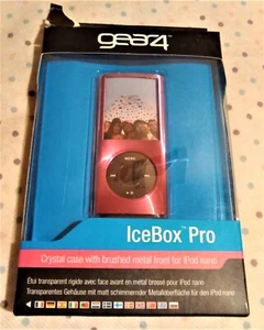 gear4 IceBox Pro Crystal Pink case with Brushed metal front ipod nano 4th Gen - Picture 1 of 3