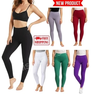 Leggings Cotton Plain Full Length Black UK Size 6 - 30 Womens Ladies Girls Lot - Picture 1 of 15