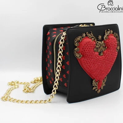 Braccialini Increíble Diseñador Corazón Rojo Temático Bandolera Monedero Bolso sin asas Nuevo Foto 1 de 4